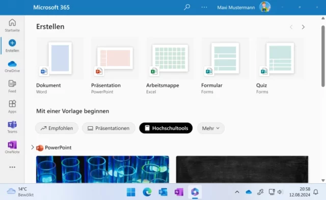 Microsoft 365 (Office): vermeintliche Windows-App im Vollbild