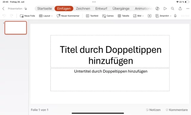 PowerPoint auf dem iPad