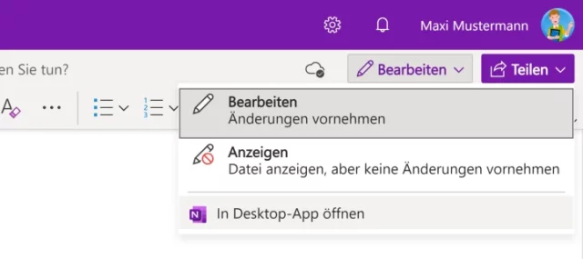 Notizbuch per Web-App in Desktop-App öffnen
