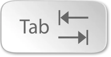 Tabulator-Taste auf der Tastatur