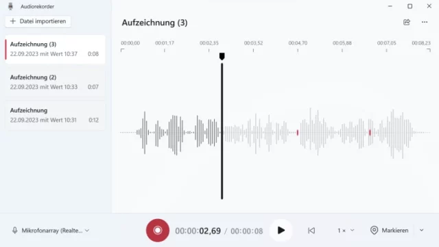Audiorekorder – App für Windows