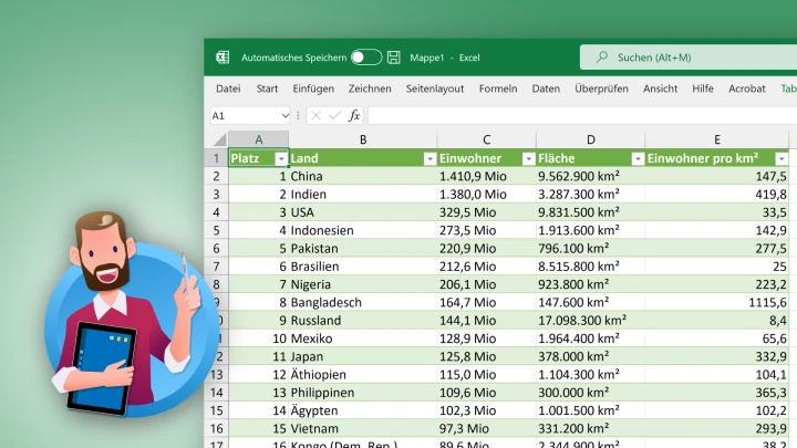 Excel: Tabelle von Webseite einfügen, Daten übernehmen [Anleitung]