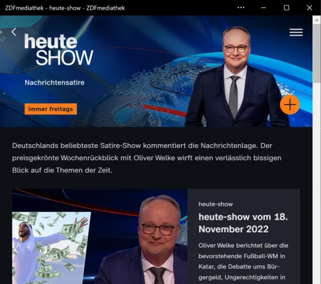 ZDFmediathek als Windows-App