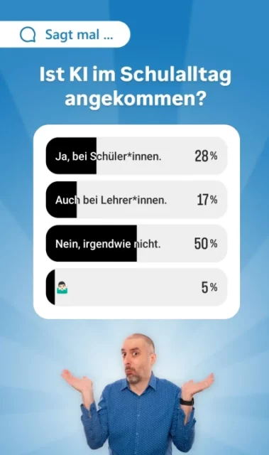 Umfrage bei Instagram: KI im Schulalltag