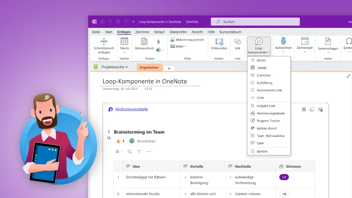 Loop-Komponenten in OneNote