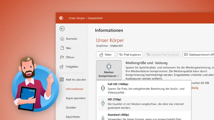 PowerPoint: Präsentation verkleinern, Bilder komprimieren