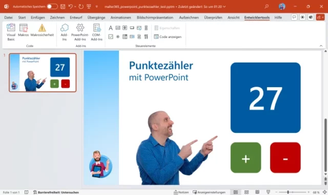 Punktezähler gestalten in PowerPoint