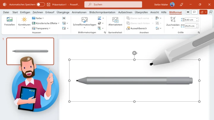 Surface Pen als Presenter: PowerPoint mit Stift steuern