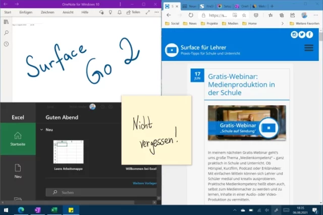 Multitasking mit Surface Go 2