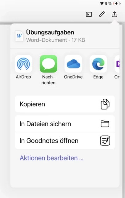 In Dateien sichern auf dem iPad