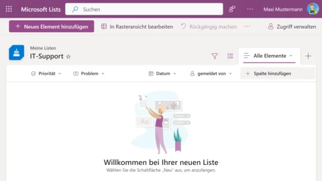 leere Liste in Microsoft Lists