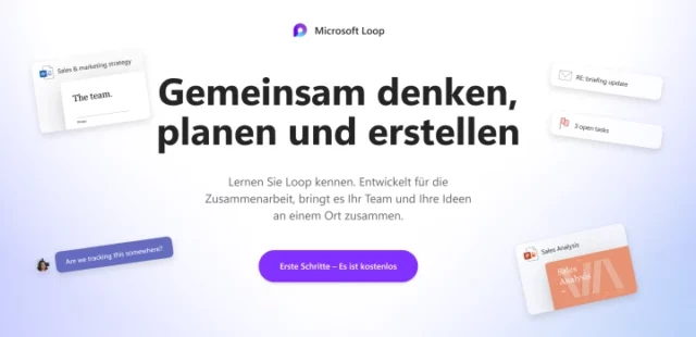 Website von Microsoft Loop
