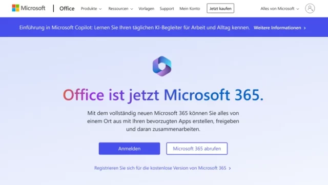 offizielle Website von Microsoft 365 (Education)