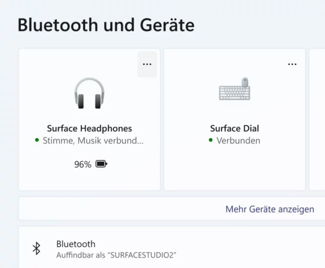 verbundene Bluetooth-Geräte in Windows 11