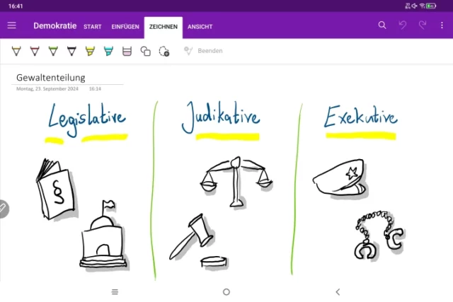 OneNote für Android auf dem XPPen Magic Drawing Pad