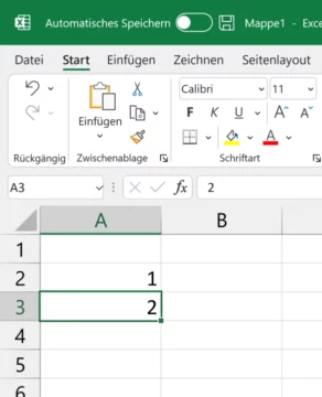 zwei ausgefüllte Zellen in Excel